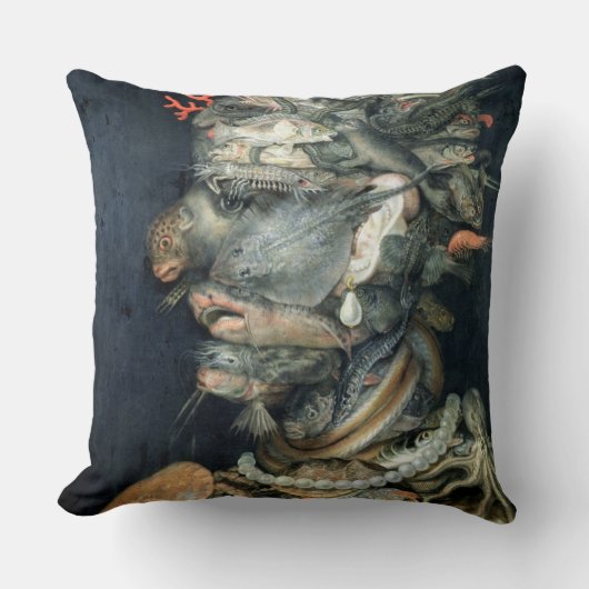 、(キャンバスの油)、Arcimboldo、ジウゼッペ水をまいて下さい クッション (正面)