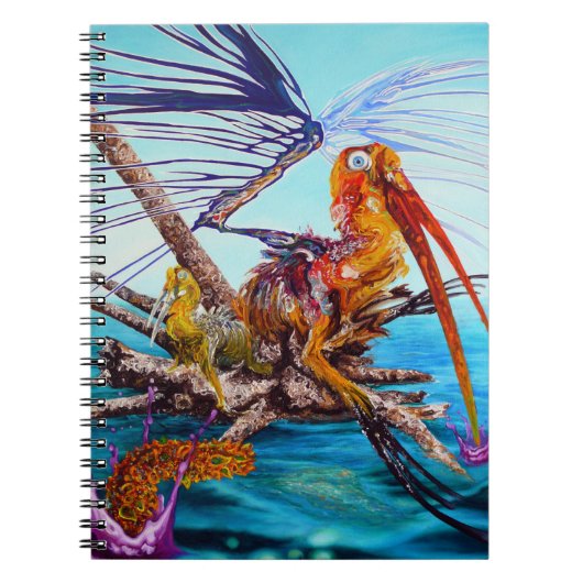 キャンバスの絵画のノートの遠くにな油を飛ばす時間 ノートブック (正面)