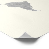 キャンバスの背景にグレーのワールドマップ ポスター (角)