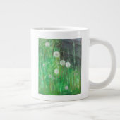 キャンバスの草2008の油のタンポポの時計 ジャンボコーヒーマグカップ (右)