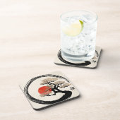 キャンバスのEnsoの円そして盆栽の木 コースター (右側)