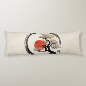 キャンバスのEnsoの円そして盆栽の木 ボディピロー (裏面)