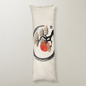 キャンバスのEnsoの円そして盆栽の木 ボディピロー (裏面 (縦))