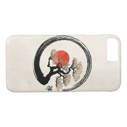 キャンバスのEnsoの円そして盆栽の木 Case-Mate iPhoneケース (裏面(横))