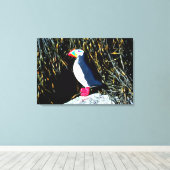 キャンバスを包んだ大西洋のパフインを刻んだ キャンバスプリント (インサイチュ (ウッドフロア))