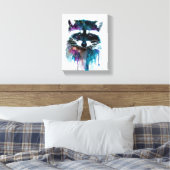 キャンバスアート - ラクーン 水彩画 (インサイチュ (寝室))