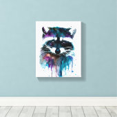 キャンバスアート - ラクーン 水彩画 (インサイチュ (ウッドフロア))