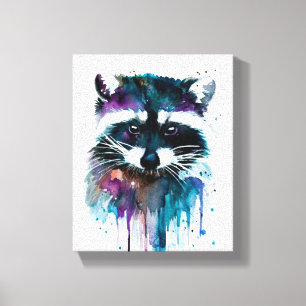 キャンバスアート - ラクーン 水彩画