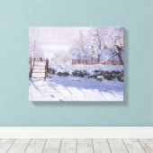 キャンバスクロードモネザマグパイ冬の風景 キャンバスプリント (インサイチュ (ウッドフロア))
