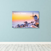 キャンバスサントリーニギリシャ キャンバスプリント (インサイチュ (ウッドフロア))