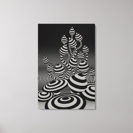 キャンバスジオメトリ魔法グレー キャンバスプリント (正面)