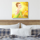 キャンバスビューティフルロマンチックな女性とファンタジー金ゴールドb キャンバスプリント (インサイチュ (寝室))