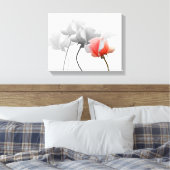 キャンバスプリントとブラック&ホワイトのバラ、ワンピンク キャンバスプリント (インサイチュ (寝室))