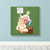 キャンバスプリントの台所芸術またはブタ「nの肉屋 キャンバスプリント (インサイチュ (ウッドフロア))