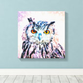 キャンバスプリントアート – Owl Mixed Media キャンバスプリント (インサイチュ (ウッドフロア))
