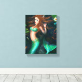 キャンバスプリント湖の美しい人魚 キャンバスプリント (インサイチュ (ウッドフロア))