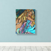 キャンバスプリント色彩の鮮やか – ステイングラスマーメイド キャンバスプリント (インサイチュ (ウッドフロア))