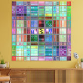 キャンバスプリント40x40インチブルーサンライズモザイク キャンバスプリント (インサイチュ (リビング))