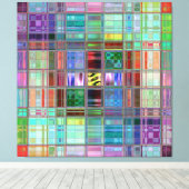 キャンバスプリント40x40インチブルーサンライズモザイク キャンバスプリント (インサイチュ (ウッドフロア))