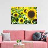 キャンバスプリント ひまわりの花畑の写真 (インサイチュ (リビング))