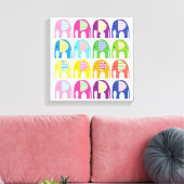 キャンバスプリント - カラフルなゾウ (インサイチュ (リビング))