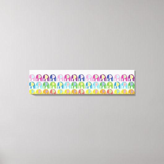 キャンバスプリント - カラフルなゾウ (正面)