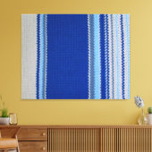 キャンバスプリント – クロチェットパターンブルーストライプ (インサイチュ (リビング))