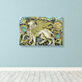 キャンバスプリント – デルタのタイルライオン (インサイチュ (ウッドフロア))