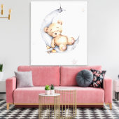 キャンバスプリント - 三日月に横になるクマ (インサイチュ (リビング))