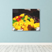 キャンバスプリント – 明るい色のピーマン (インサイチュ (ウッドフロア))