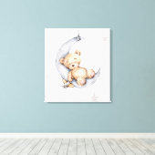 キャンバスプリント – 月面に眠るクマ (インサイチュ (ウッドフロア))