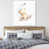 キャンバスプリント – 月面に眠るクマ (インサイチュ (寝室))