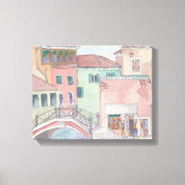 キャンバスプリント"水彩画/ヴェネツィアイタリア キャンバスプリント