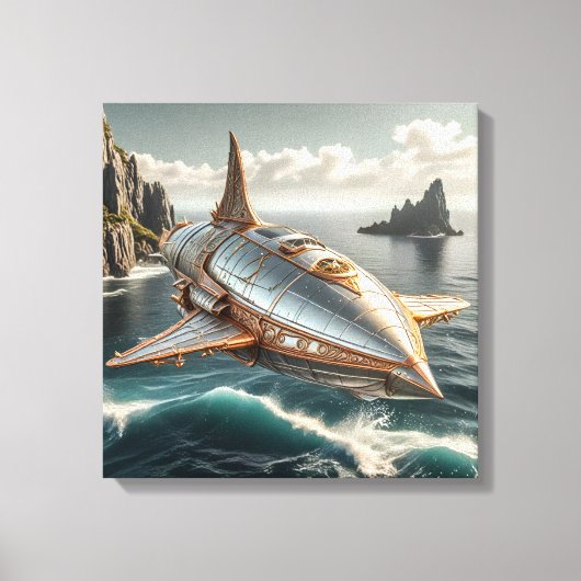 キャンバスプリント（水面上のシルバーUFO） キャンバスプリント (正面)