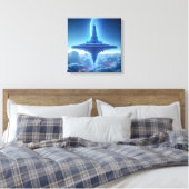 キャンバスプリント 青い地平線のUFO (インサイチュ (寝室))