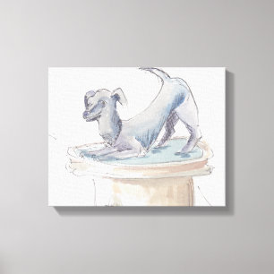 キャンバスプリント「Water color Sketch/Dog London」 キャンバスプリント