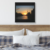 キャンバスベルリンドイツスカイラインナイトフェーンシュトゥルム キャンバスプリント (インサイチュ (寝室))