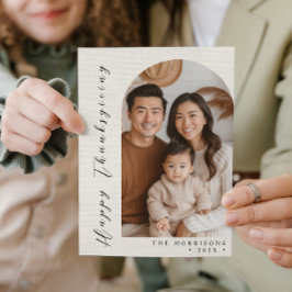 キャンバスホワイトカスタムフォトハッピー感謝祭 シーズンカード