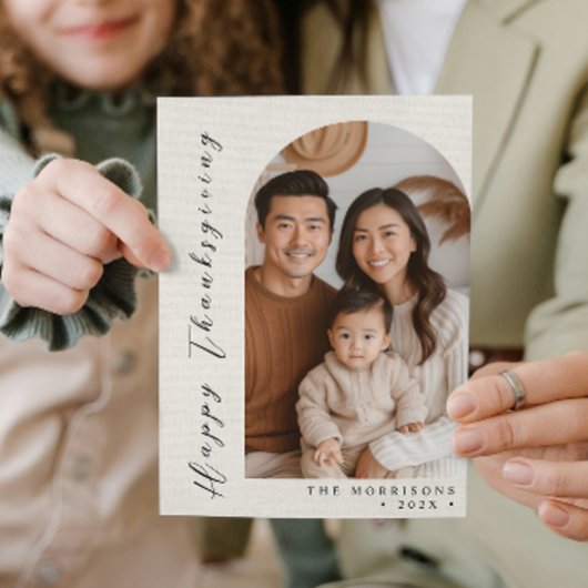 キャンバスホワイトカスタムフォトハッピー感謝祭 シーズンカード