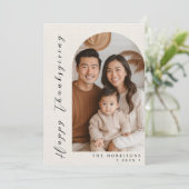 キャンバスホワイトカスタムフォトハッピー感謝祭 シーズンカード (スタンド正面)