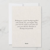 キャンバスホワイトカスタムフォトハッピー感謝祭 シーズンカード (裏面)