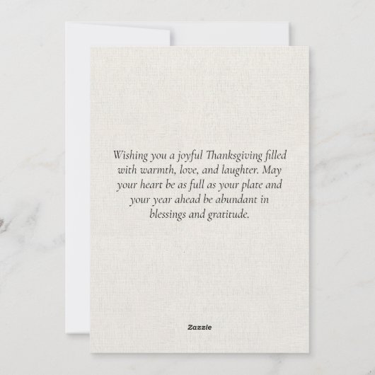 キャンバスホワイトカスタムフォトハッピー感謝祭 シーズンカード (裏面)