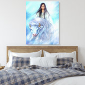 キャンバスホワイトバッファローカーフウーマン キャンバスプリント (インサイチュ (寝室))