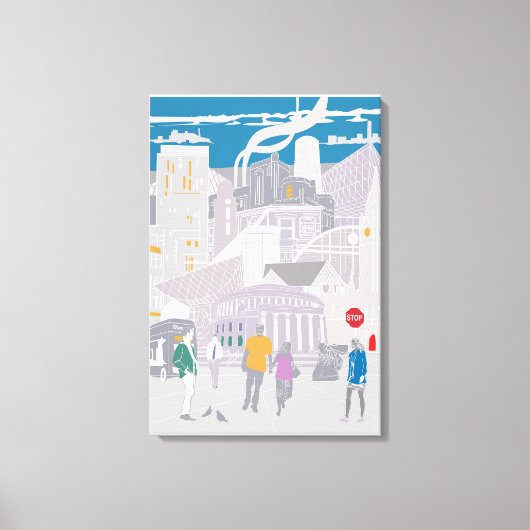 キャンバスマンチェスターukスカイライン キャンバスプリント (正面)