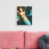 キャンバスユリと湖の美しい人魚 キャンバスプリント (インサイチュ (リビング))