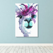 キャンバス上のアルパカプリント。完璧なアルパカのプレゼント キャンバスプリント (インサイチュ (ウッドフロア))