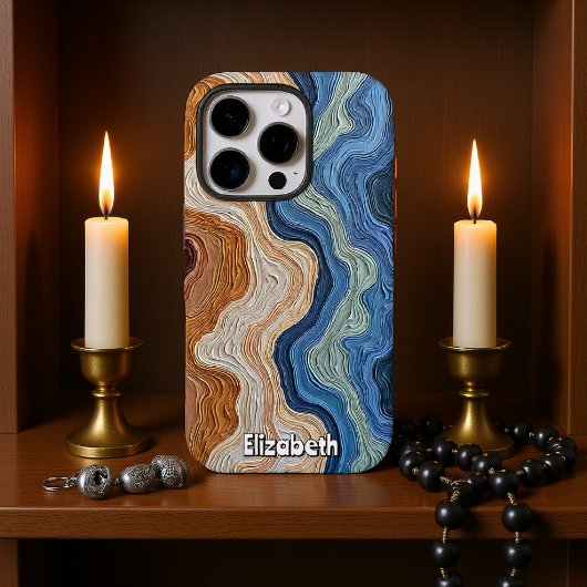 キャンバス上のカラーとテクスチャの波 Case-Mate iPhoneケース