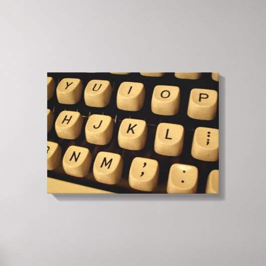 キャンバス上のタイプライター鍵 キャンバスプリント (正面)