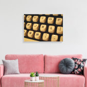 キャンバス上のタイプライター鍵 キャンバスプリント (インサイチュ (リビング))