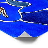 キャンバス上の木と月 – 青 ポスター (角)